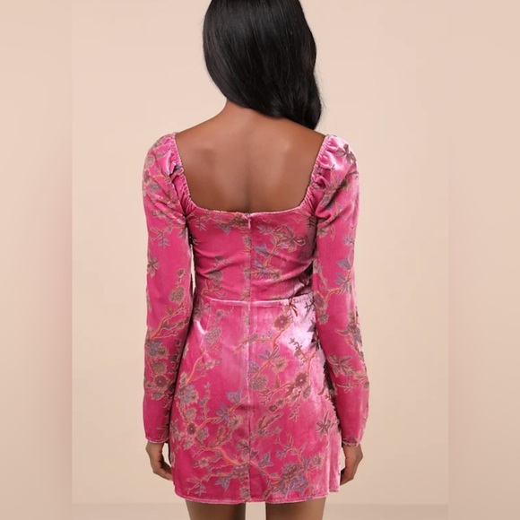 Lulu's Pink Floral Mini Dress - Picture 2 of 4